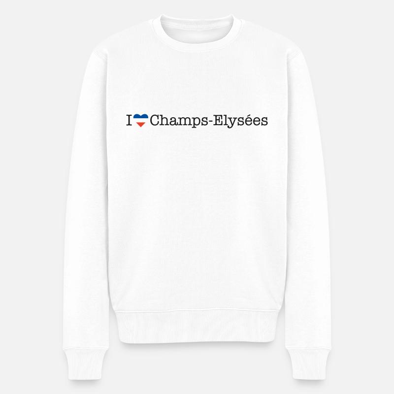 I love Champs Elysées - Männer Premium Bio Pullover - Weiß