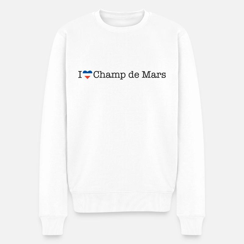 I love Champ de Mars - Männer Premium Bio Pullover - Weiß