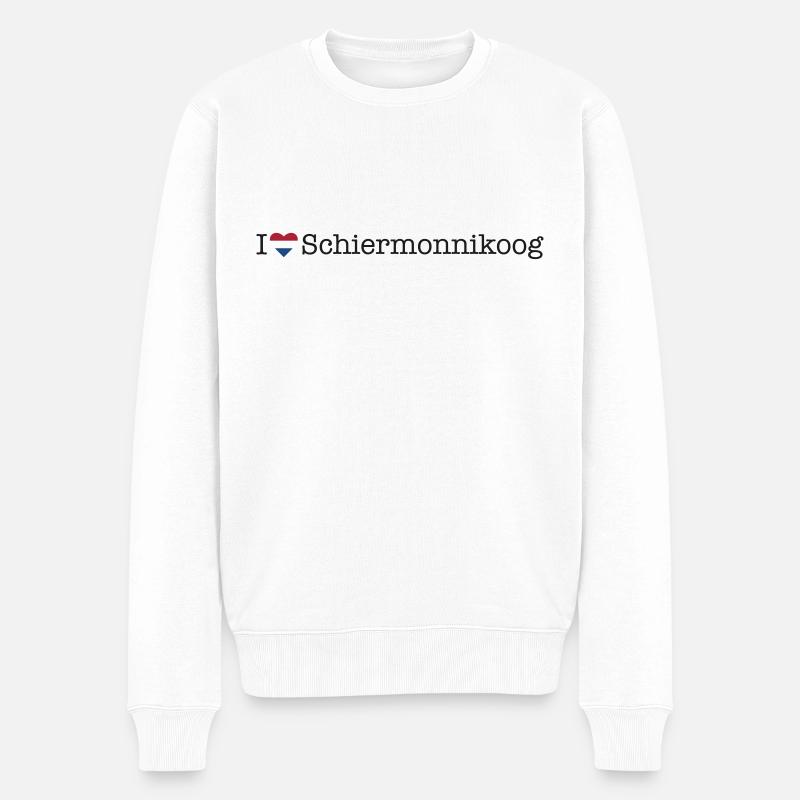 I love Schiermonnikoog - Männer Premium Bio Pullover - Weiß