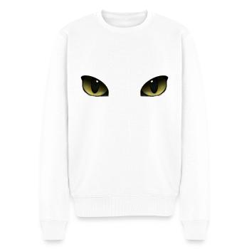 Yeux de chat - Pull Premium bio Homme - blanc - Devant - Thijin (182cm)