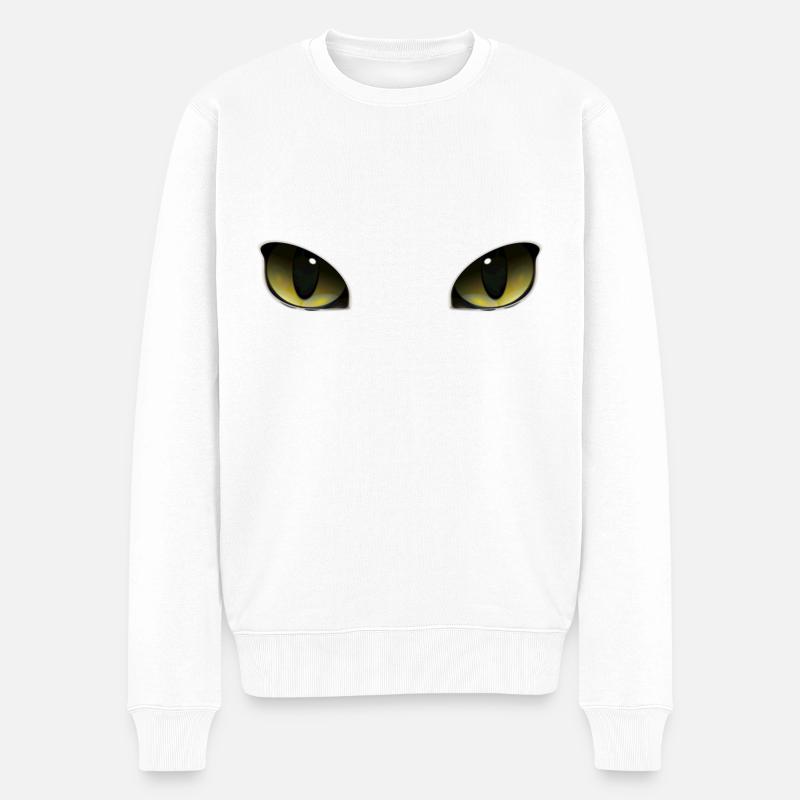 Yeux de chat - Pull Premium bio Homme - blanc