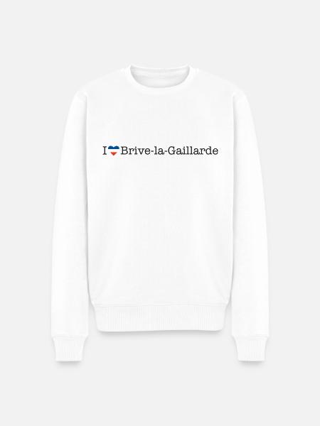 I love Brive la Gaillarde - Männer Premium Bio Pullover - Weiß