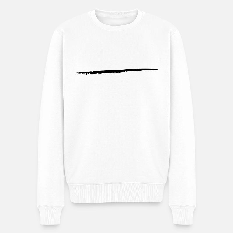 Strich Kunst Pinselstrich Unterstrich Riss Linie - Männer Premium Bio Pullover - Weiß