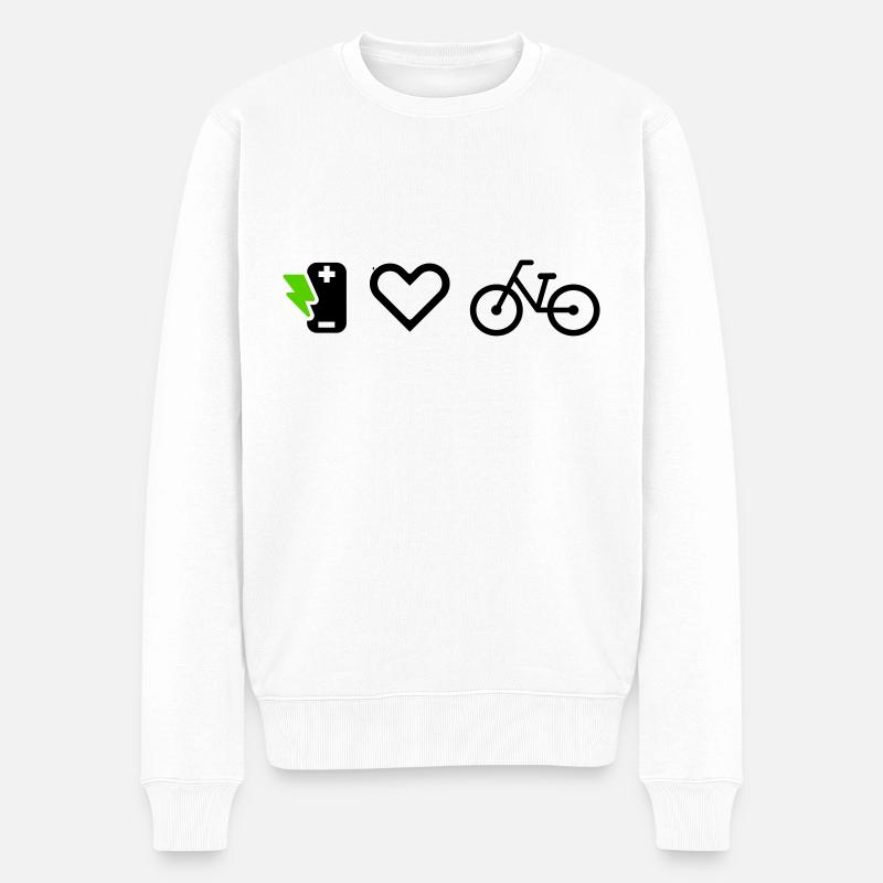 I love e-bike ebike - Männer Premium Bio Pullover - Weiß