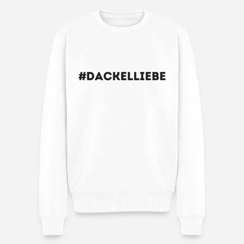 #Dackelliebe Dackel Hundemensch - Männer Premium Bio Pullover - Weiß