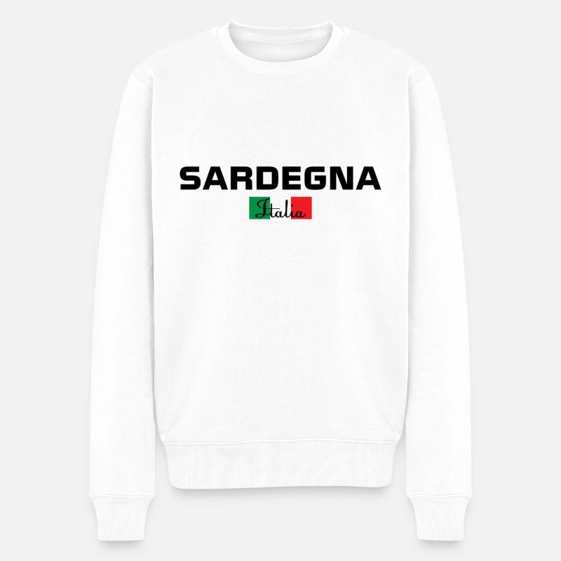 Sardegna Italia Flagge Geschenk Sardinien - Männer Premium Bio Pullover - Weiß