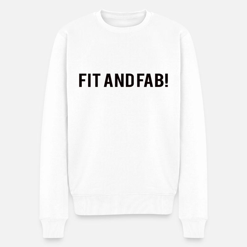 POWERLIFTING: Fit et Fab! - Pull Premium bio Homme - blanc