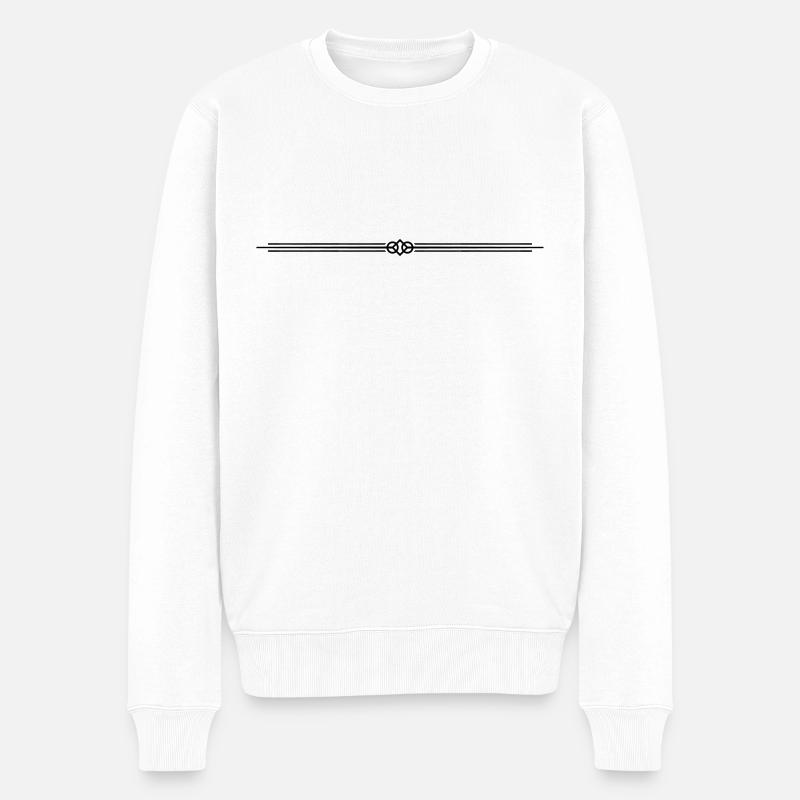 ornament strich linie symbol - Männer Premium Bio Pullover - Weiß