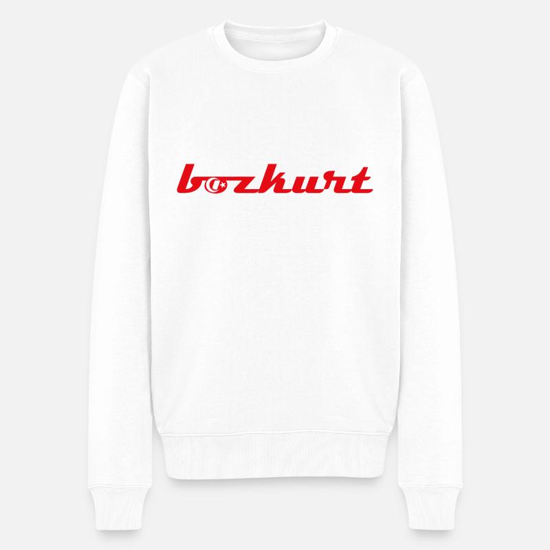 bozkurt - Männer Premium Bio Pullover - Weiß