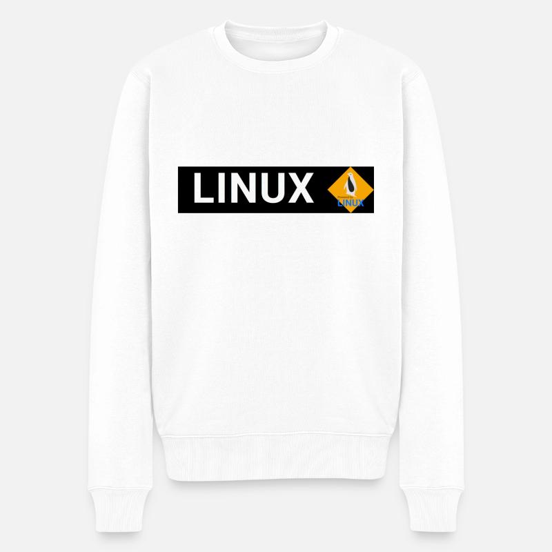 Linux Shirt - Männer Premium Bio Pullover - Weiß
