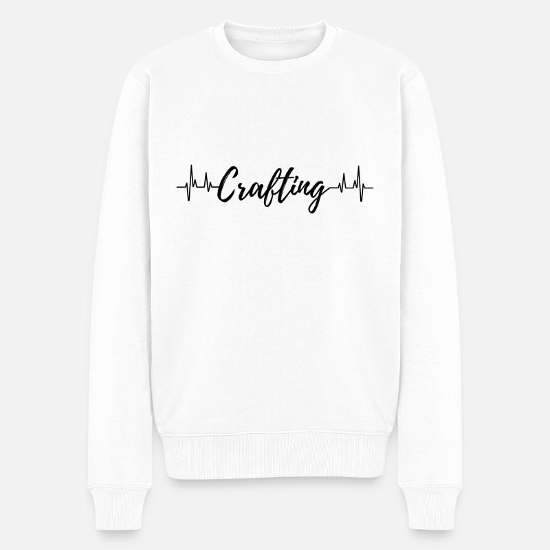 Crafting Heartbeat - Männer Premium Bio Pullover - Weiß