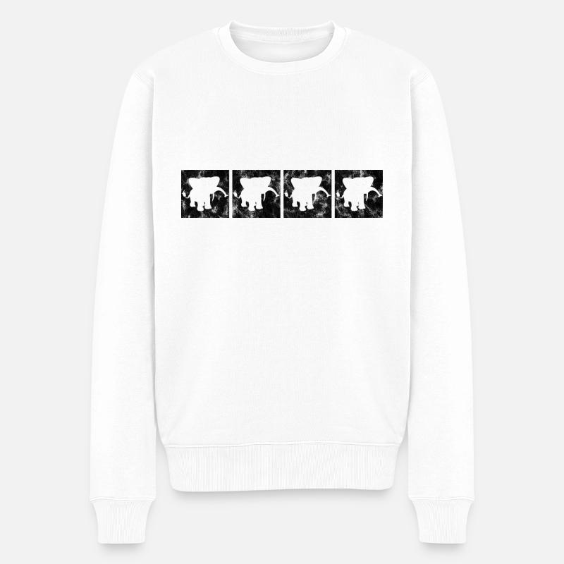 Elefanten Elefant für Kinder - Männer Premium Bio Pullover - Weiß