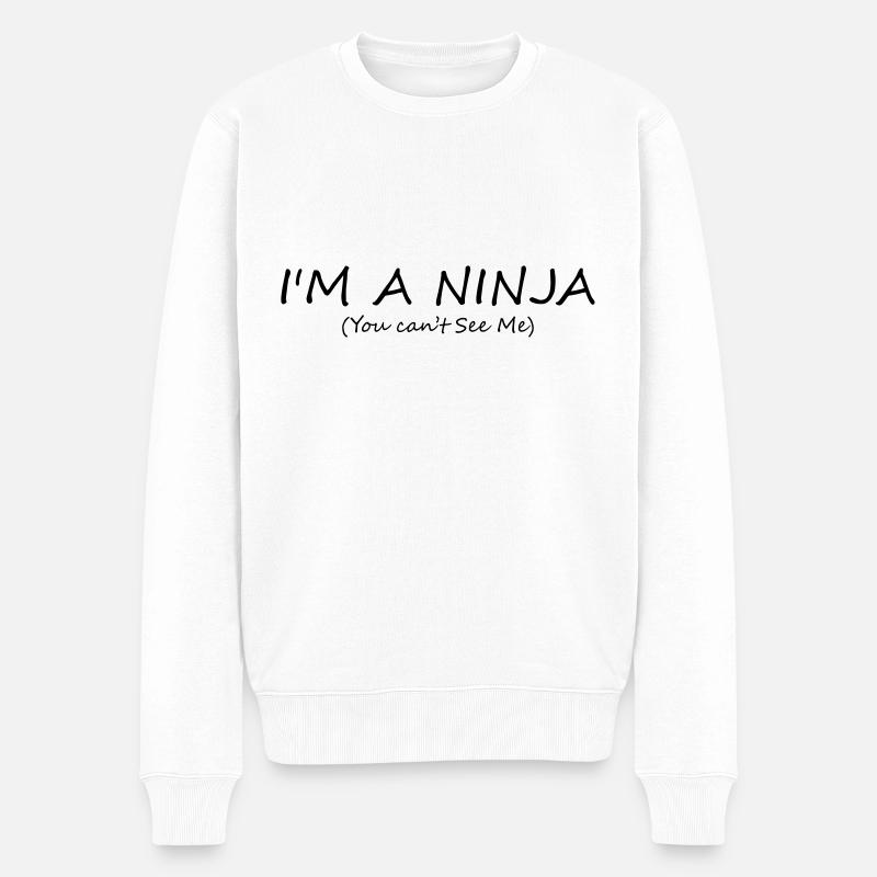 Ich bin ein Ninja (du kannst mich nicht sehen) - Männer Premium Bio Pullover - Weiß