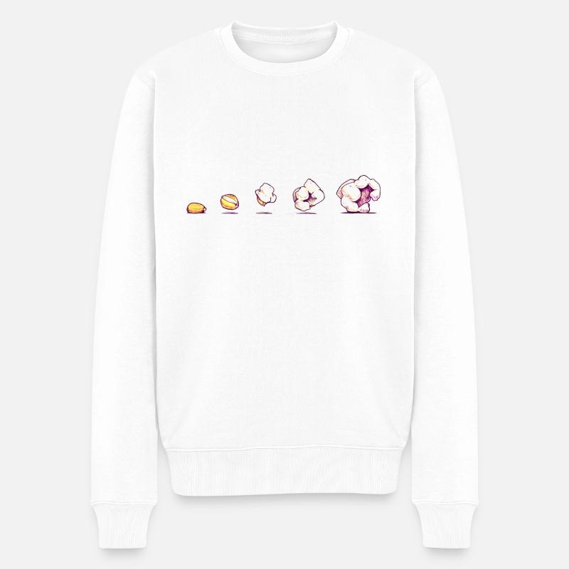 Popcorn Kino Filme - Männer Premium Bio Pullover - Weiß