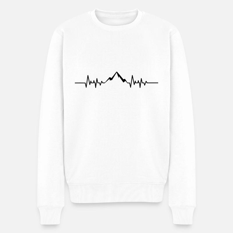 Berge Pulsschlag Natur Geschenk - Männer Premium Bio Pullover - Weiß