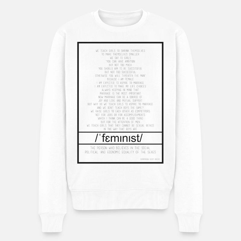 Feminist - Männer Premium Bio Pullover - Weiß