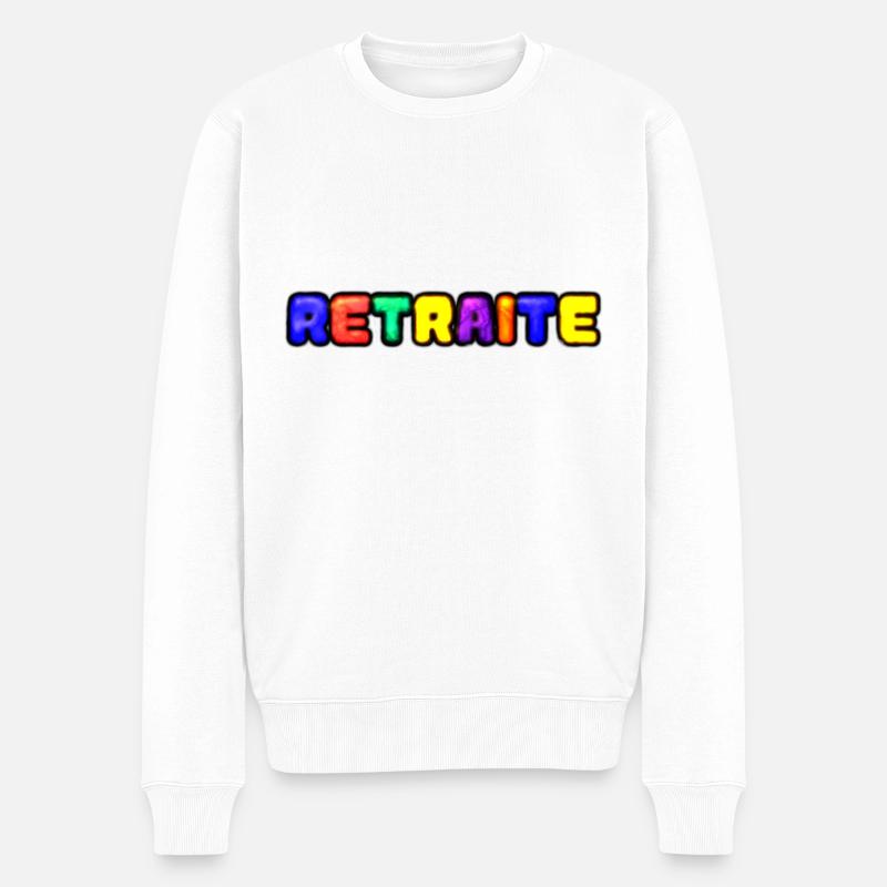 RETRAITE. RETRAITE. RETRAITEE. RETRAITE - Pull Premium bio Homme - blanc