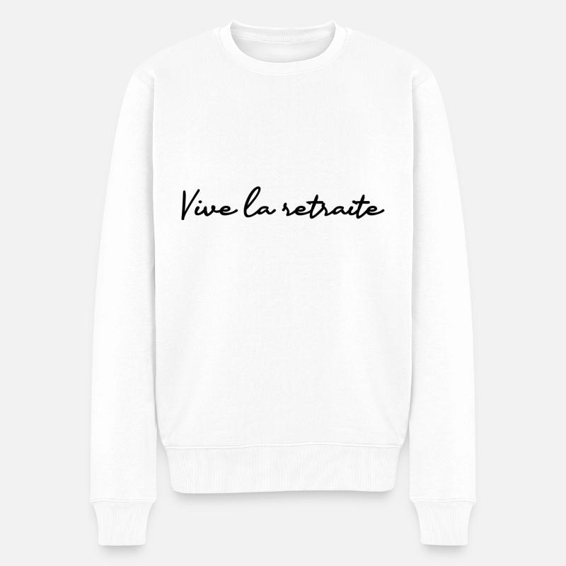 RETRAITE. RETRAITE. RETRAITEE. RETRAITE - Pull Premium bio Homme - blanc