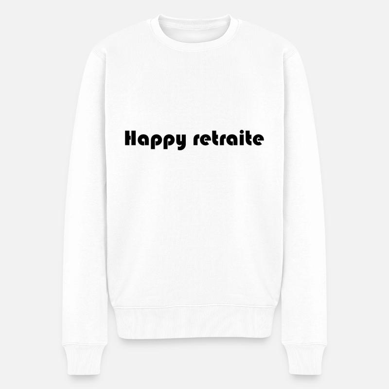 RETRAITE. RETRAITE. RETRAITEE. RETRAITE - Pull Premium bio Homme - blanc