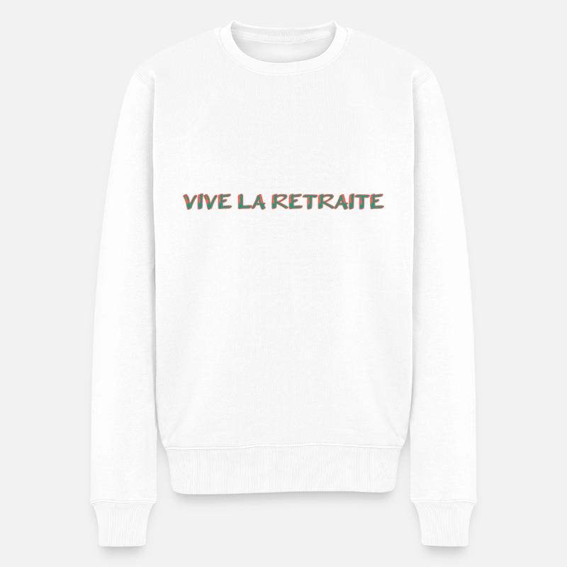 RETRAITE. RETRAITE. RETRAITEE. RETRAITE - Pull Premium bio Homme - blanc