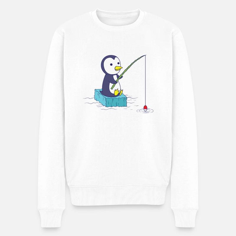 Pingouin pêche - Pull Premium bio Homme - blanc