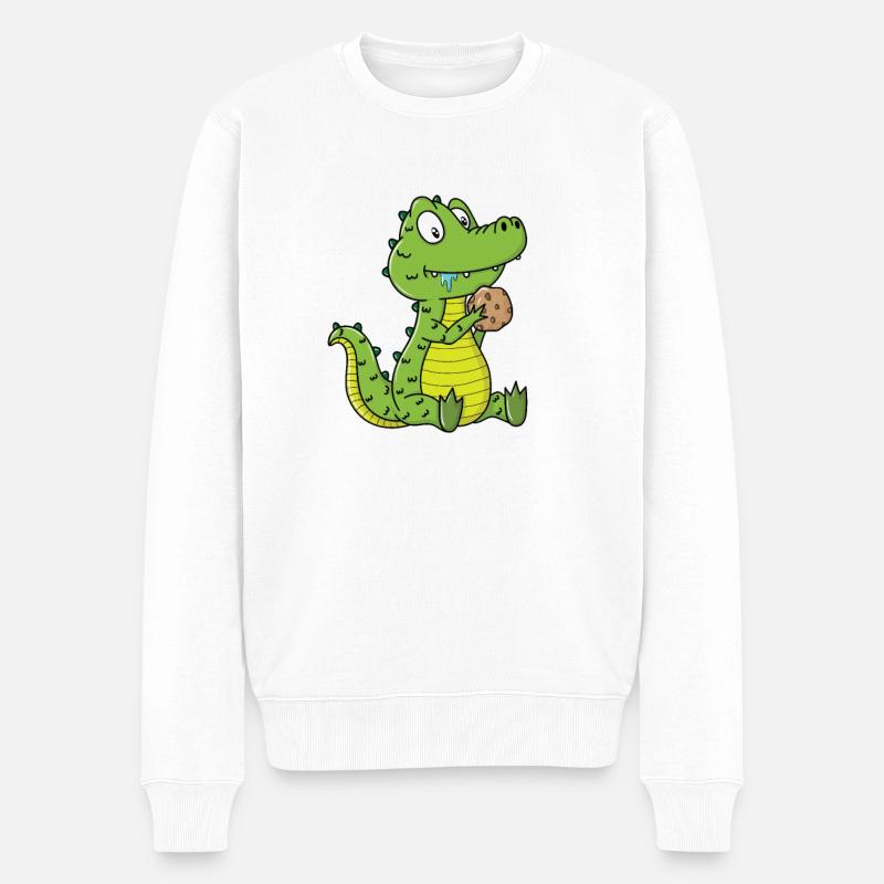 Crocodile aux biscuits - Pull Premium bio Homme - blanc