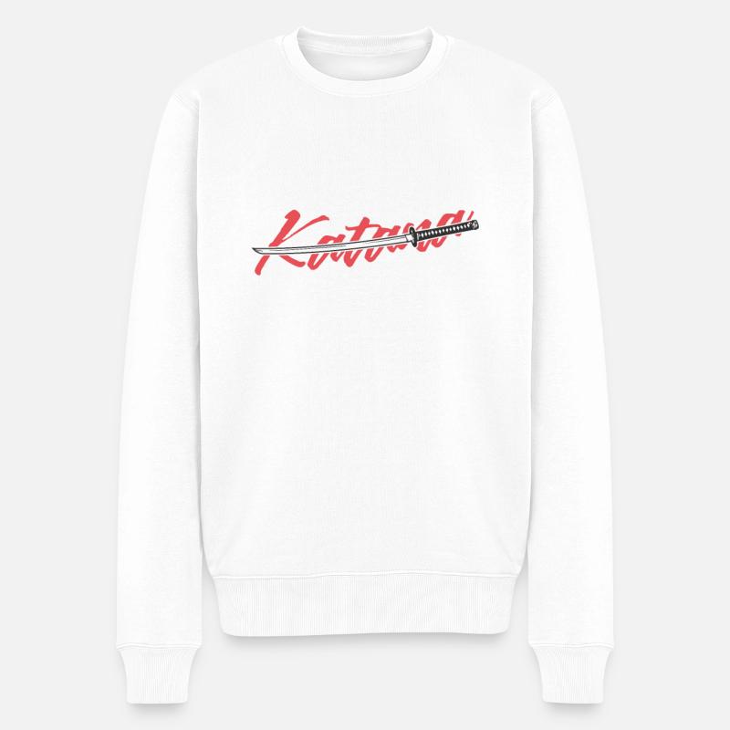 Samouraï épée Katana - Pull Premium bio Homme - blanc