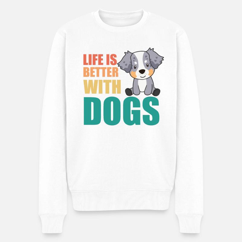 L’Australie Sheperd La vie chien - Pull Premium bio Homme - blanc