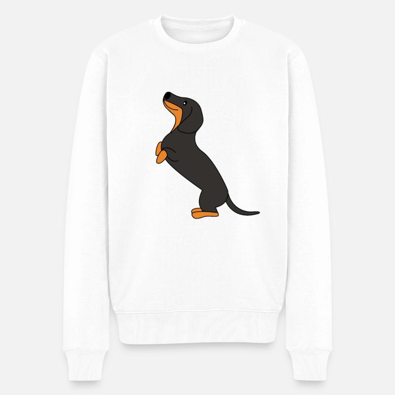 Teckel allemand teckel chiens mignons - Pull Premium bio Homme - blanc