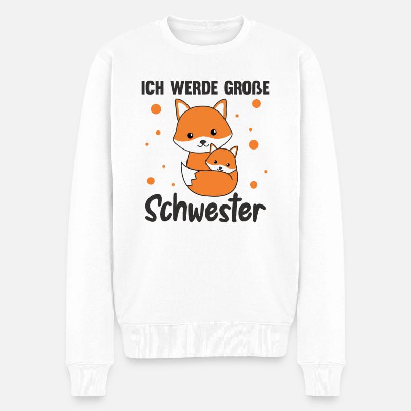 Fuchs große Schwester 2022 für Geschwister - Männer Premium Bio Pullover - Weiß