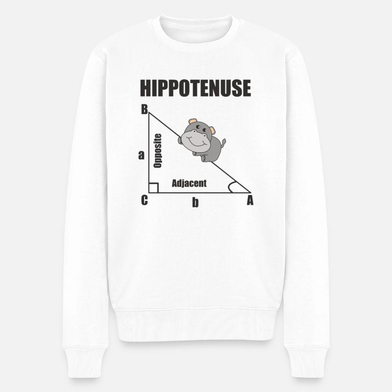Nerd Geometrie Hippotenuse Hypotenuse Mathe - Männer Premium Bio Pullover - Weiß