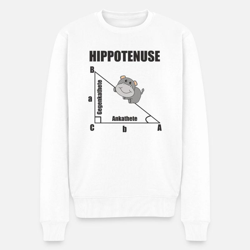Nerd Géométrie Hippotenuse Hypotenuse Mathe - Pull Premium bio Homme - blanc