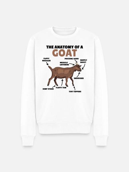 Anatomy of a goat cute goats explanation - Men's Premium Organic Jumper - white