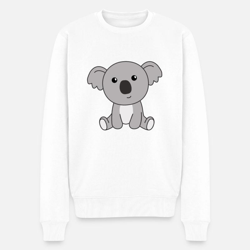 Koala süße Tiere für Kinder niedlich - Männer Premium Bio Pullover - Weiß