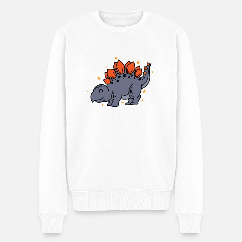 Dinosaure Stegosaurus Dinosaure Reptile - Pull Premium bio Homme - blanc