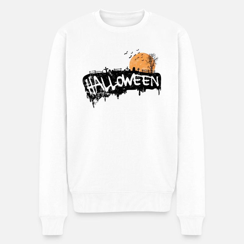 Halloween Ghost Holiday Personnalisé - Pull Premium bio Homme - blanc