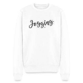 Jogging Exercise Endurance Sports Running - Men's Premium Organic Jumper - white - Front - Thijin (182cm)