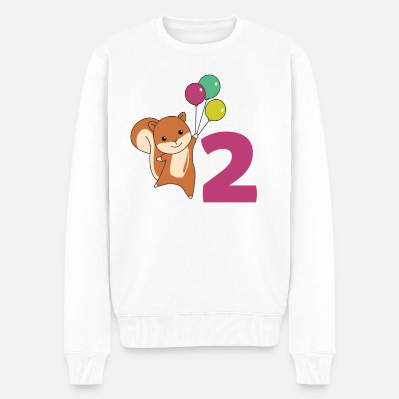 Écureuil Deuxième anniversaire Ballons Enfants - Pull Premium bio Homme - blanc