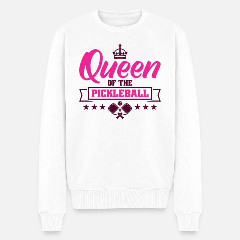 Queen of the pickleball - Männer Premium Bio Pullover - Weiß