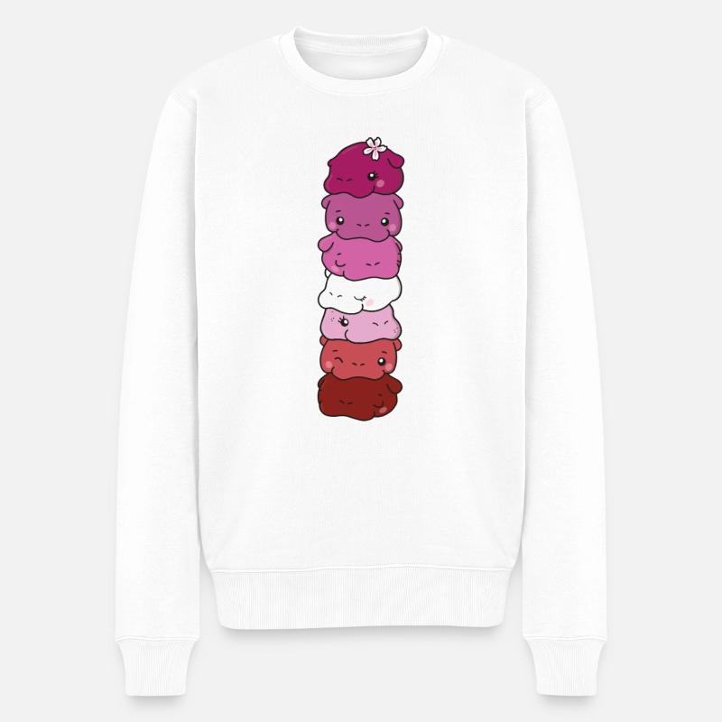 Rouge à lèvres Lesbian Flag Pride LGBTQ Mignon Hippopotame - Pull Premium bio Homme - blanc