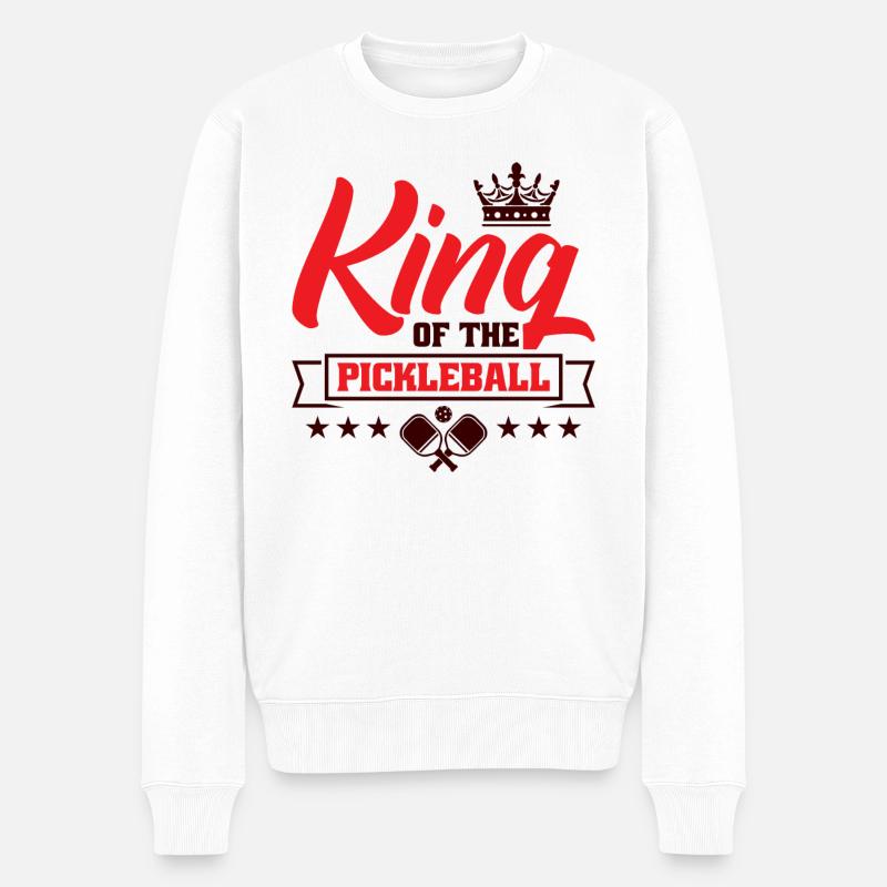 King of the pickleball - Männer Premium Bio Pullover - Weiß