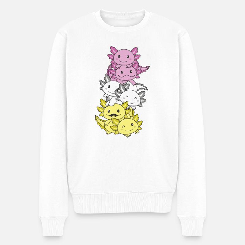 twink Flag Pride LGBTQ süßer Axolotl Haufen - Männer Premium Bio Pullover - Weiß