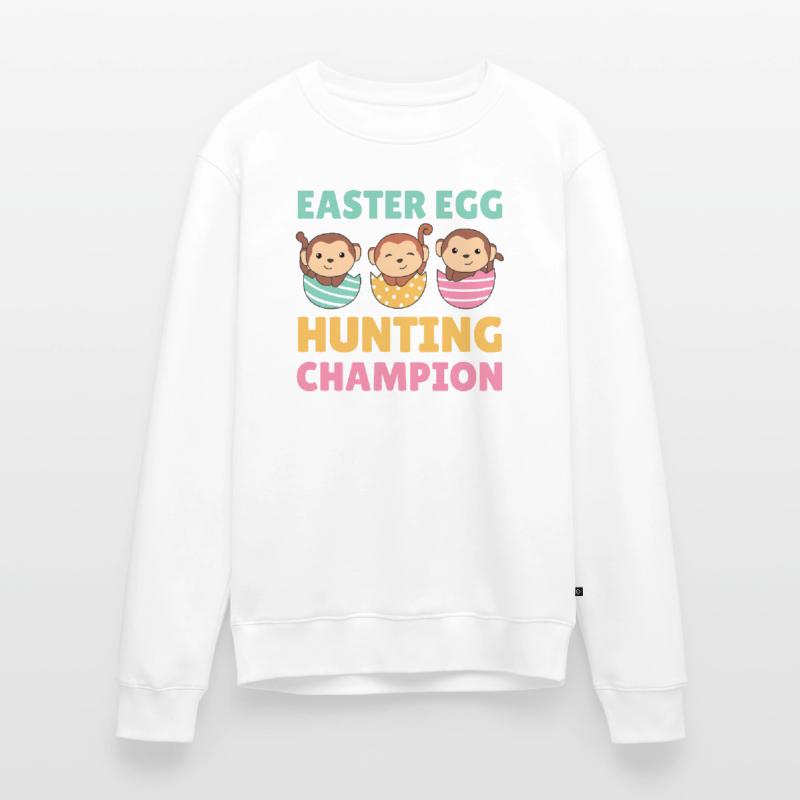 cute monkeys at Easter with Easter eggs monkey Men's Premium Organic Jumper