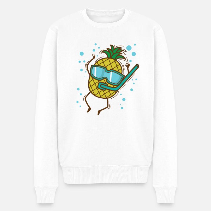 Pineapple Dips Fruits tropicaux sucrés - Pull Premium bio Homme - blanc