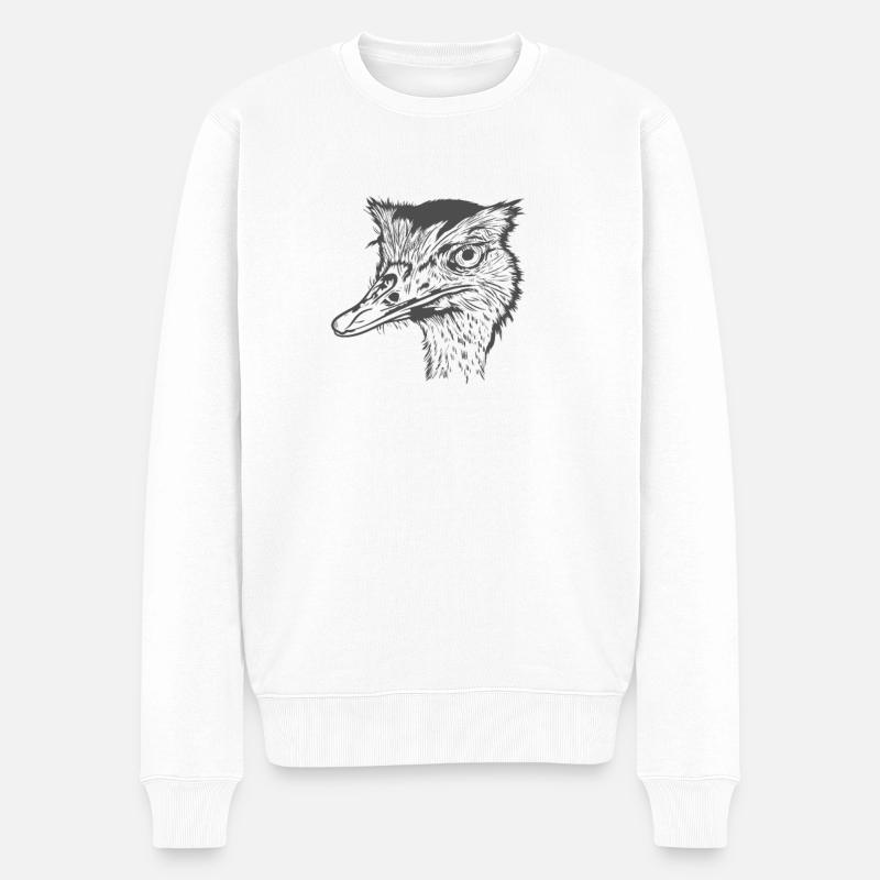 Savane de ratite d’autruche - Pull Premium bio Homme - blanc