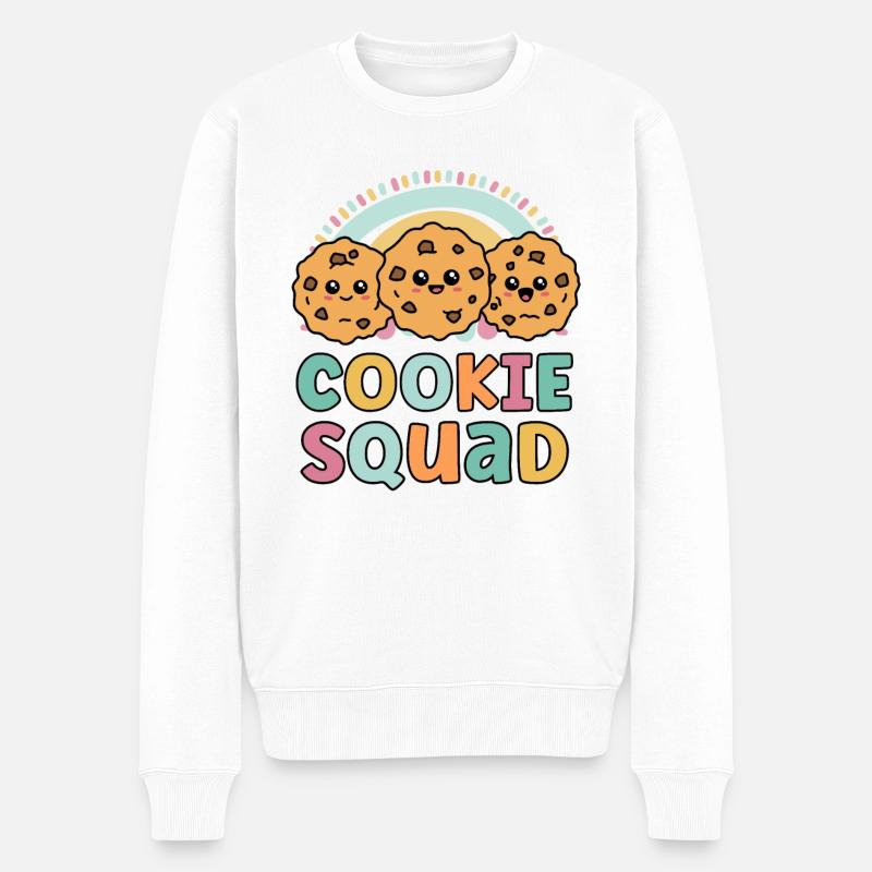 Cookie Squad Lustiges Matching für Mädchen Cookie Lover - Männer Premium Bio Pullover - Weiß