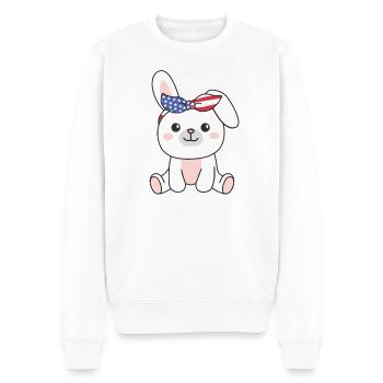 4 juillet American Bunny for Kids USA - Pull Premium bio Homme - blanc - Devant - Thijin (182cm)
