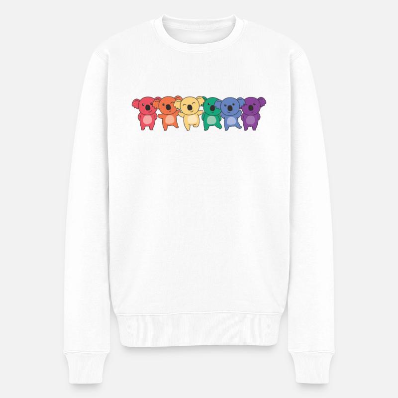 Rainbow Koala Flag Pride LGBTQ Cute Koalas - Pull Premium bio Homme - blanc