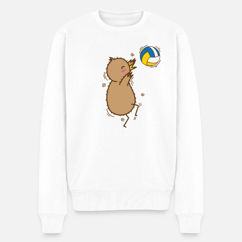 Volleyball Kiwi Oiseau et Fruit - Pull Premium bio Homme - blanc