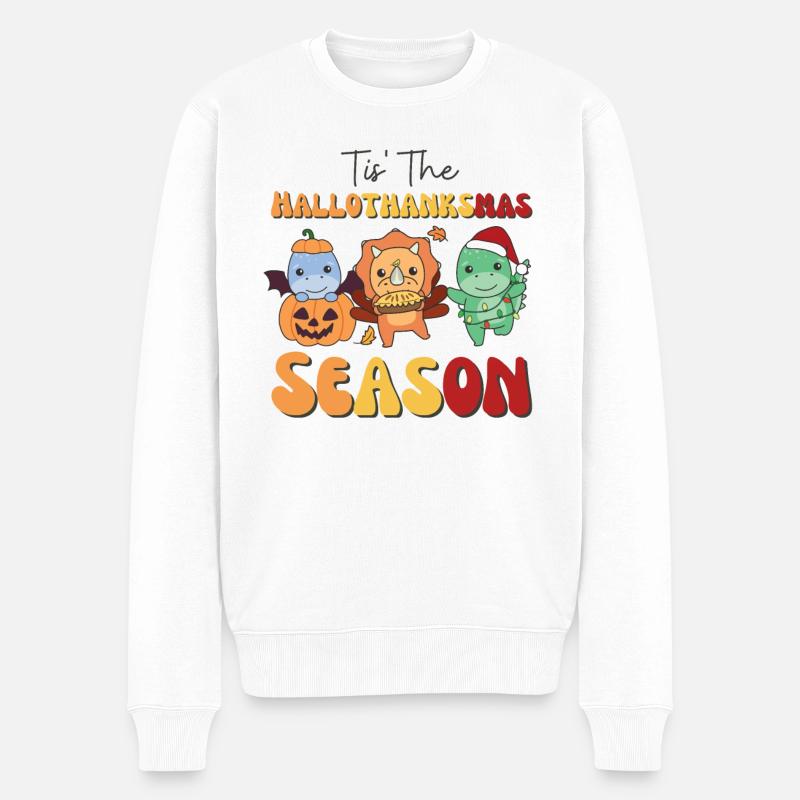 Tis' the Hallothanksmas Saison Dino - Pull Premium bio Homme - blanc